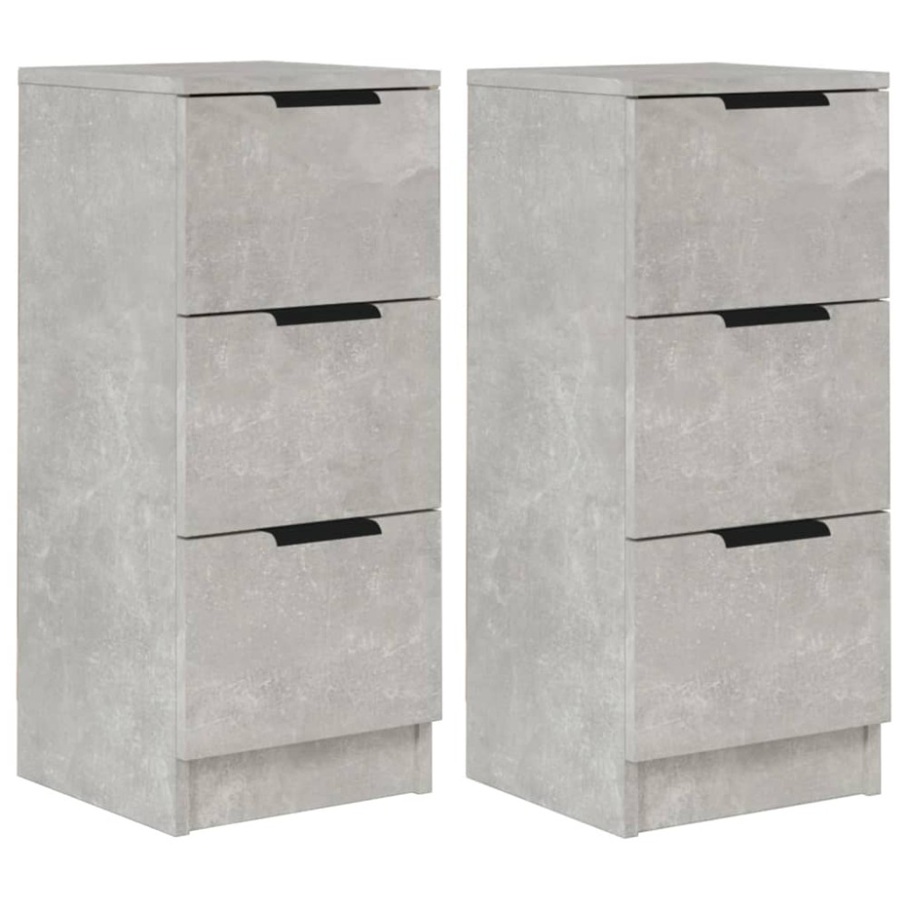vidaXL Ντουλάπια 2 τεμ. Γκρι Σκυροδέματος 30x30x70 εκ. Επεξεργ. Ξύλο