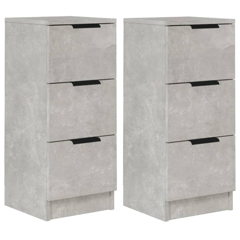 vidaXL Ντουλάπια 2 τεμ. Γκρι Σκυροδέματος 30x30x70 εκ. Επεξεργ. Ξύλο