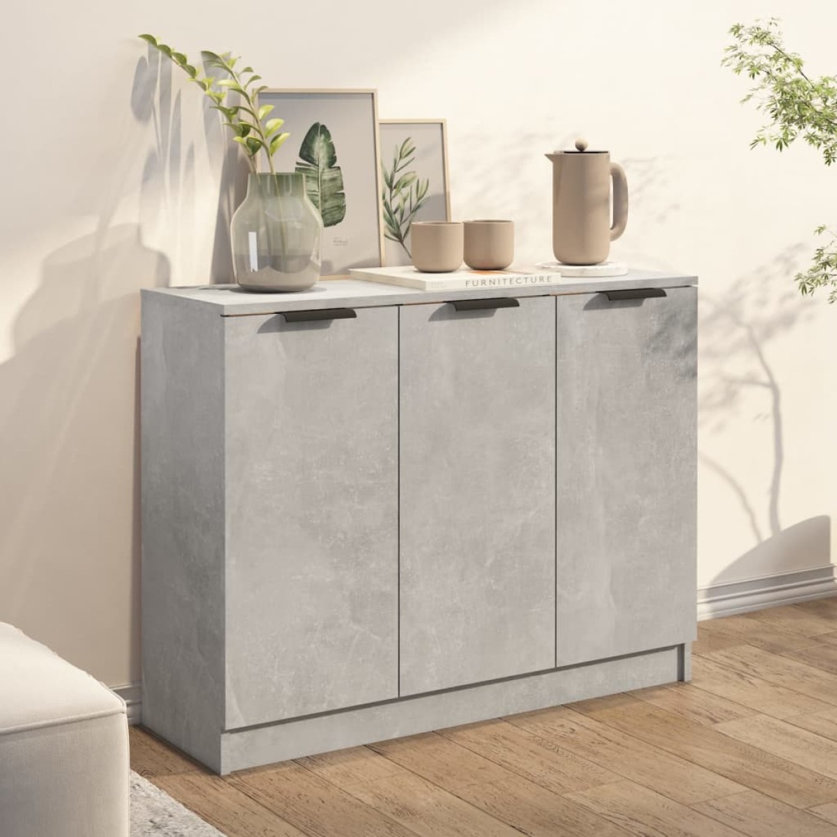 vidaXL Ντουλάπι Γκρι Σκυροδέματος 90,5x30x70 εκ. Επεξεργασμένο Ξύλο