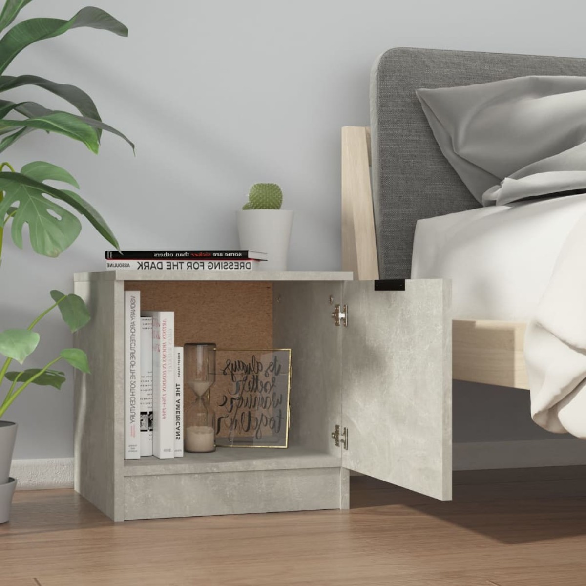 vidaXL Κομοδίνο Γκρι Σκυροδέματος 40 x 39 x 40 εκ.