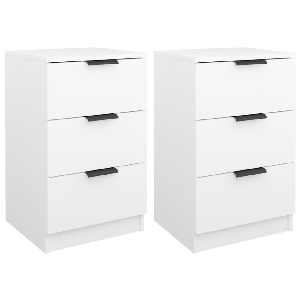 vidaXL Κομοδίνα 2 τεμ. Λευκά 40 x 36 x 65 εκ.