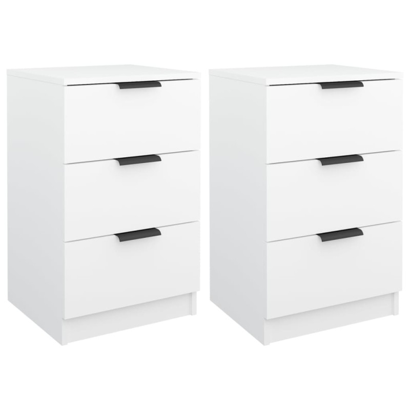vidaXL Κομοδίνα 2 τεμ. Λευκά 40 x 36 x 65 εκ.
