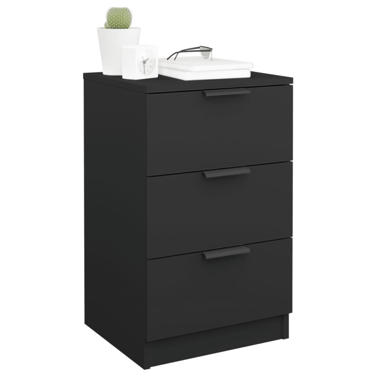 vidaXL Κομοδίνα 2 τεμ. Μαύρα 40 x 36 x 65 εκ.