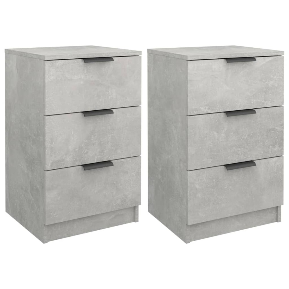 vidaXL Κομοδίνα 2 τεμ. Γκρι Σκυροδέματος 40x36x65 εκ.
