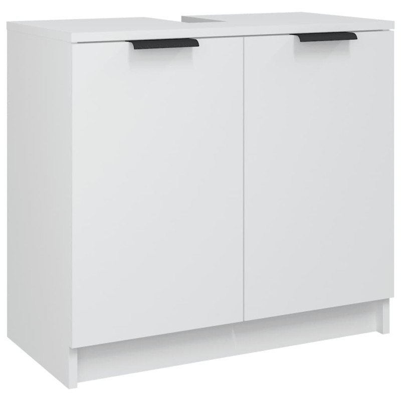 vidaXL Ντουλάπι Μπάνιου Λευκό 64,5 x 33,5 x 59 εκ. Επεξεργασμένο Ξύλο