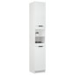 vidaXL Ντουλάπι Μπάνιου Λευκό 32 x 34 x 188,5 εκ. Επεξεργασμένο Ξύλο