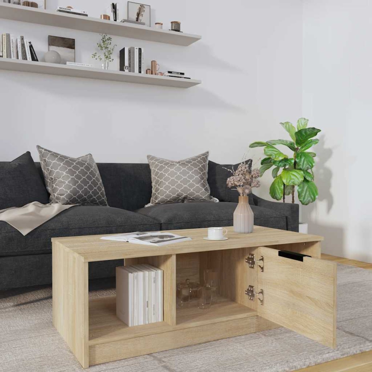 vidaXL Τραπεζάκι Σαλονιού Sonoma Δρυς 102x50x36 εκ. Επεξεργασμένο Ξύλο