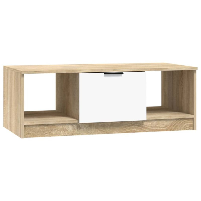 vidaXL Τραπεζάκι Σαλονιού Λευκό & Sonoma Δρυς 102x50x36 εκ. Επεξ. Ξύλο
