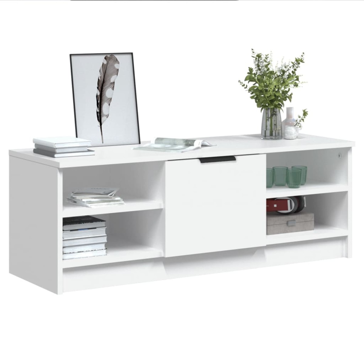 vidaXL Έπιπλο Τηλεόρασης Λευκό 102x35,5x36,5 εκ. Επεξεργασμένο Ξύλο
