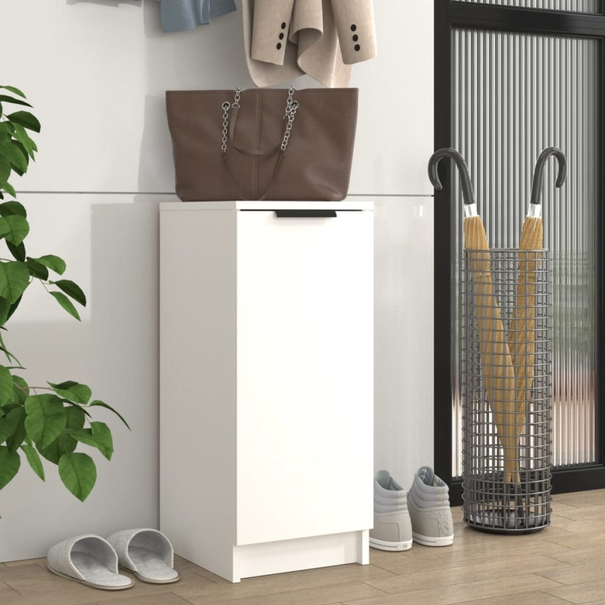 vidaXL Παπουτσοθήκη Λευκή 30 x 35 x 70 εκ. από Επεξεργασμένο Ξύλο
