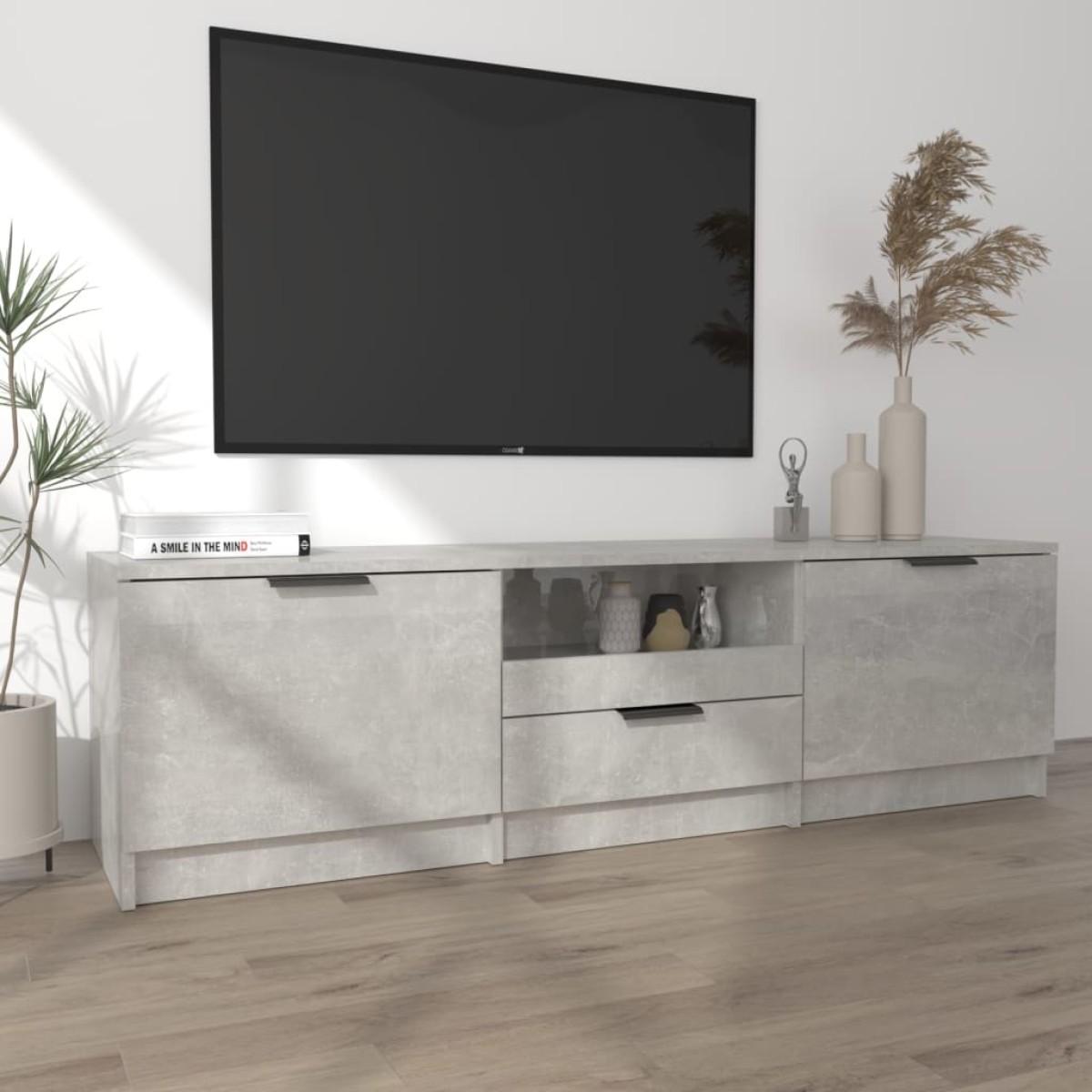 vidaXL Έπιπλο Τηλεόρασης Γκρι Σκυροδέματος 140x35x40 εκ. Επεξεργ. Ξύλο
