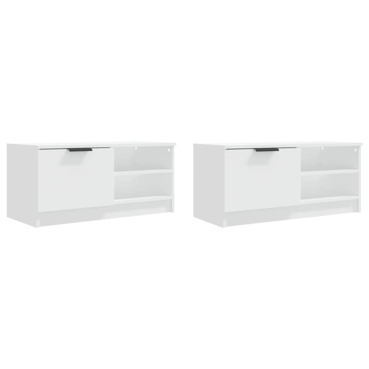 vidaXL Έπιπλα Τηλεόρασης 2 τεμ. Λευκό 80 x 35 x 36,5 εκ. Επεξεργ. Ξύλο
