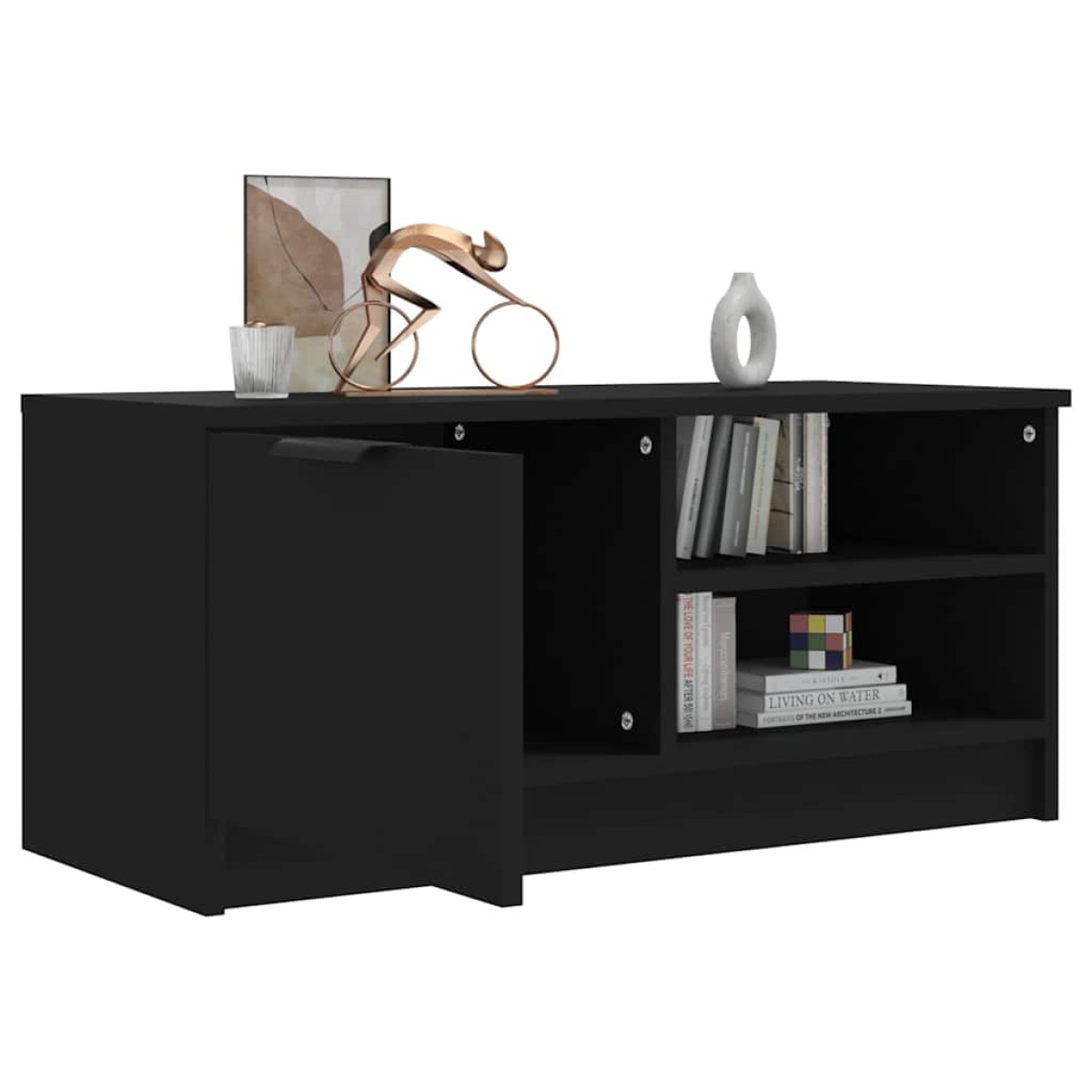 vidaXL Έπιπλο Τηλεόρασης Μαύρο 80 x 35 x 36,5 εκ. Επεξεργασμένο Ξύλο