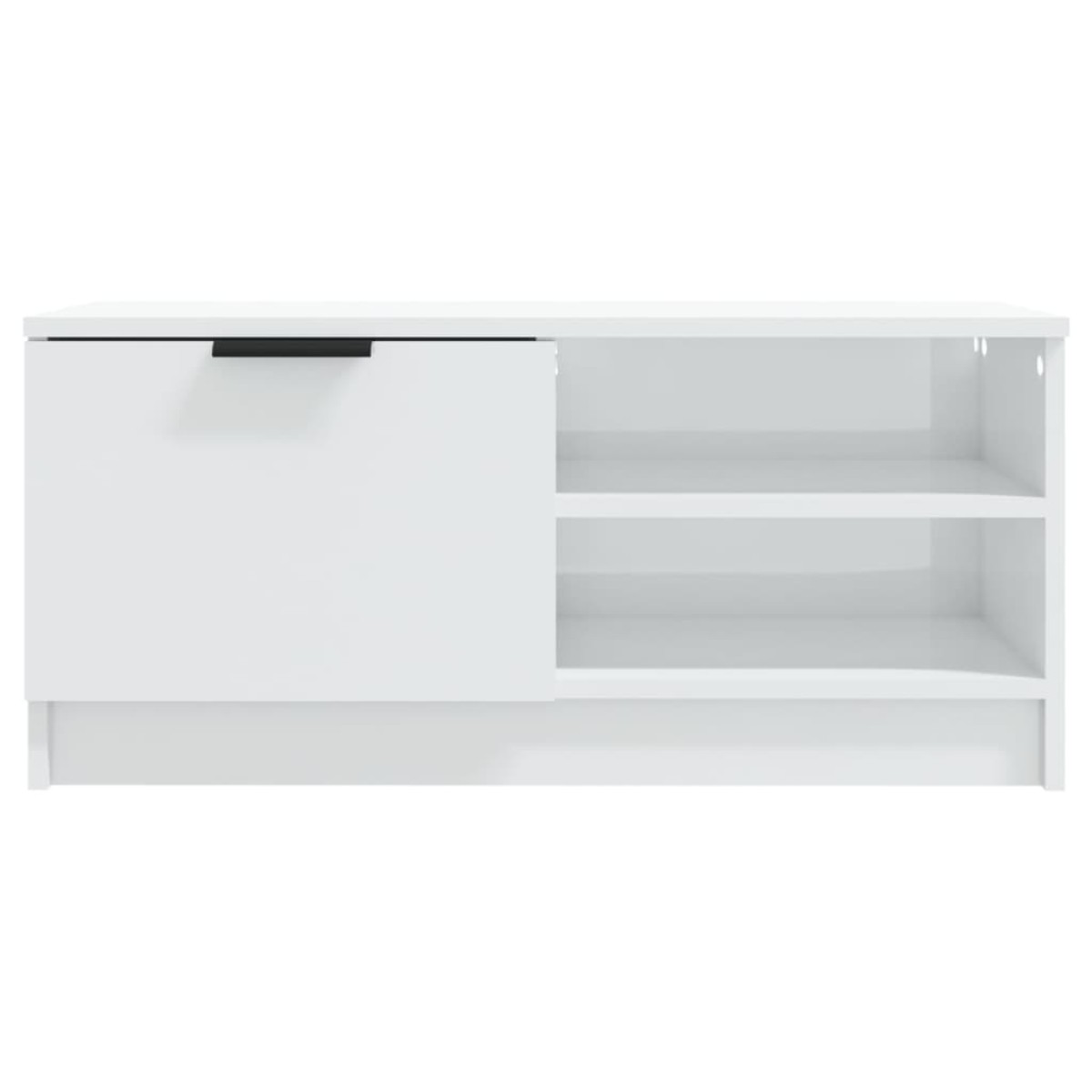 vidaXL Έπιπλα Τηλεόρασης 2 τεμ. Γυαλιστ. Λευκό80x35x36,5εκ. Επεξ. Ξύλο