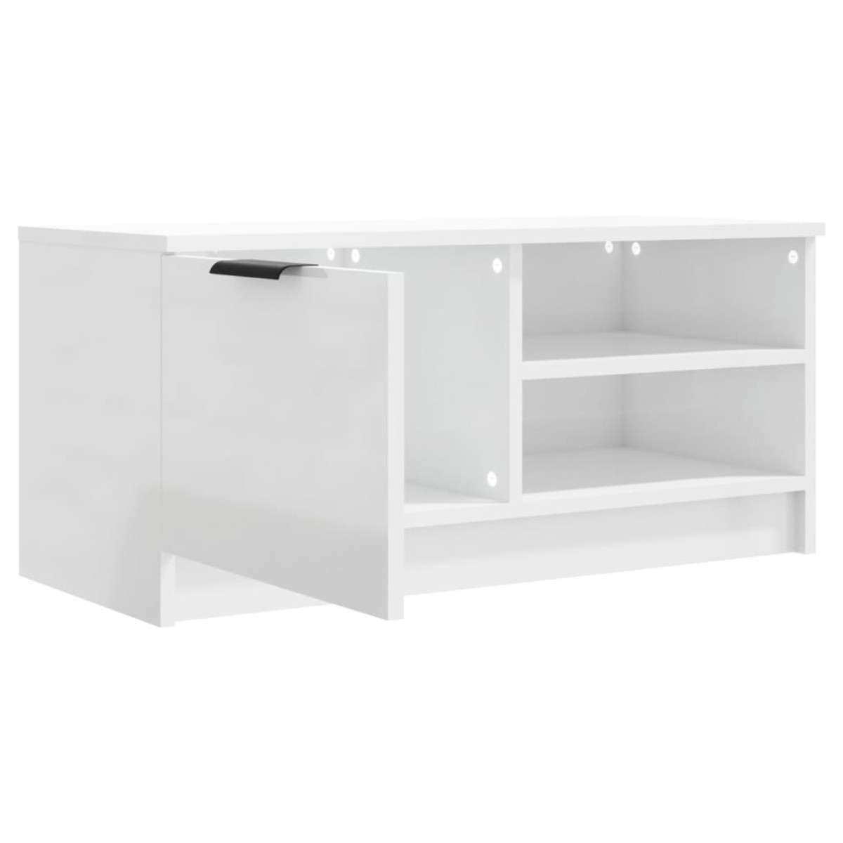 vidaXL Έπιπλα Τηλεόρασης 2 τεμ. Γυαλιστ. Λευκό80x35x36,5εκ. Επεξ. Ξύλο
