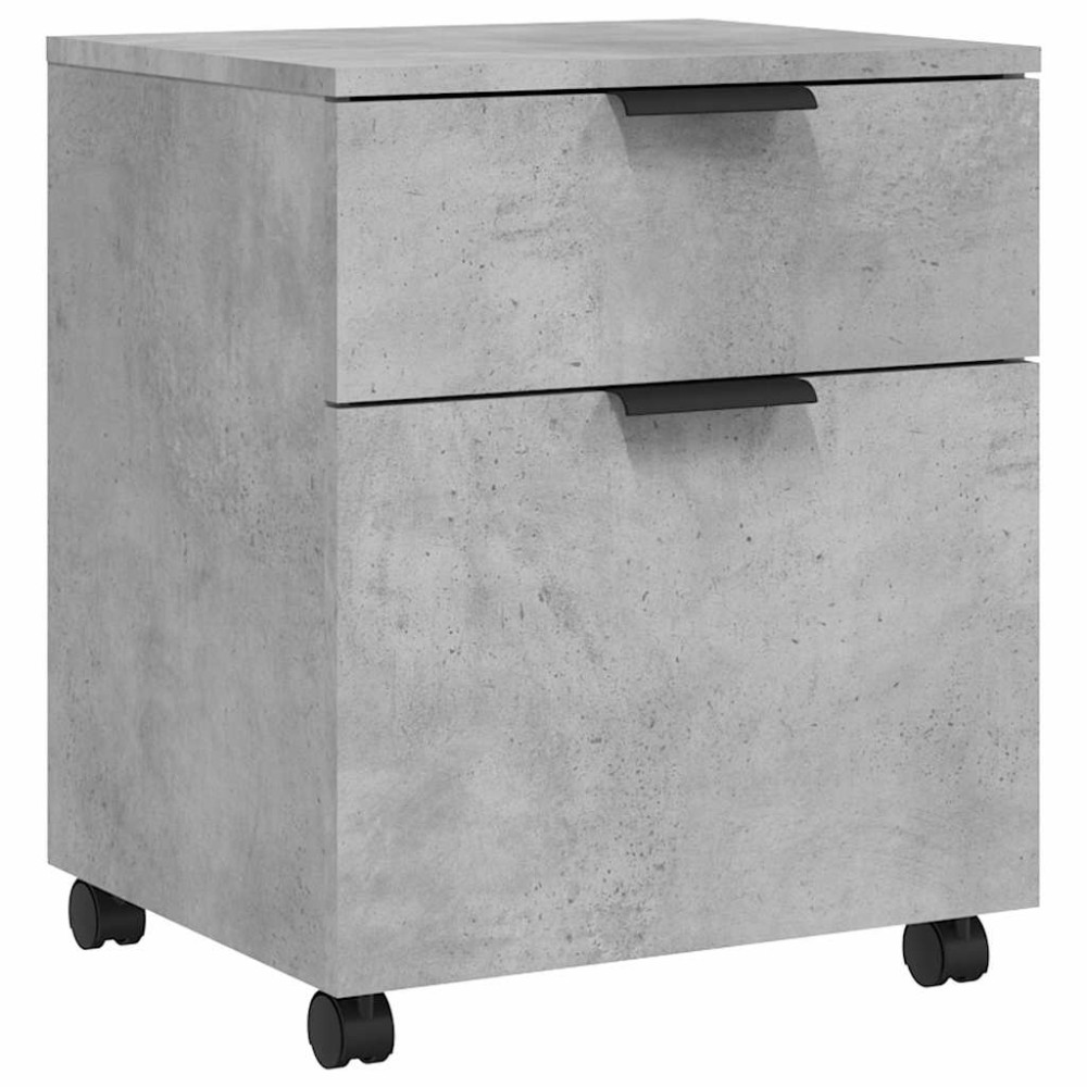 vidaXL Αρχειοθήκη Φορητή Γκρι Σκυρ. 45x38x54 εκ. Επεξ. Ξύλο με Ρόδες