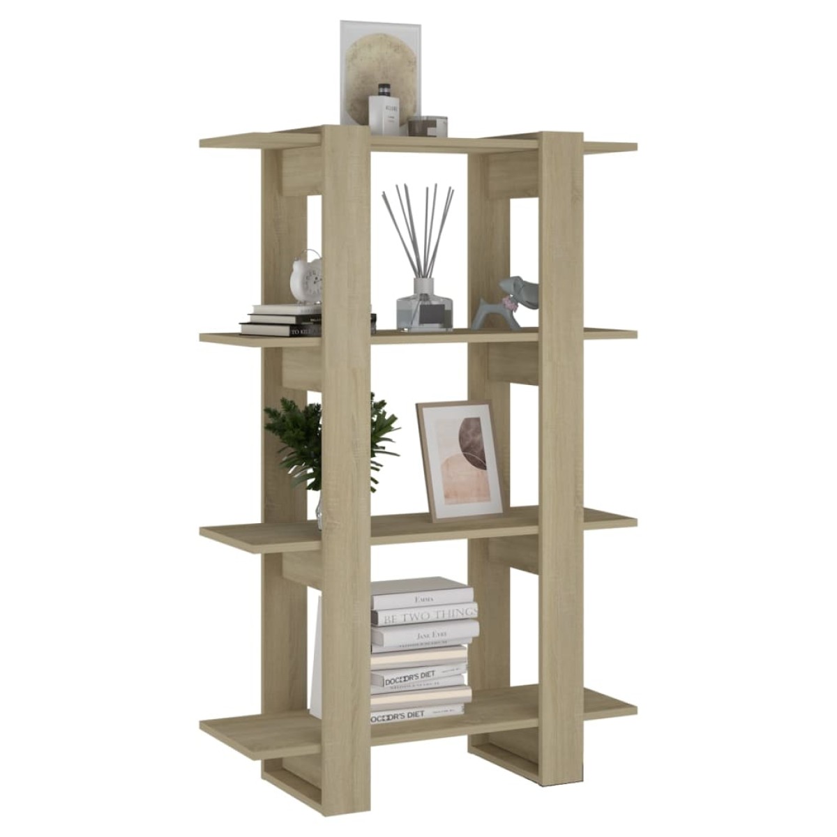vidaXL Βιβλιοθήκη/Διαχωριστικό Χώρου Sonoma Δρυς 80 x 30 x 123,5 εκ.