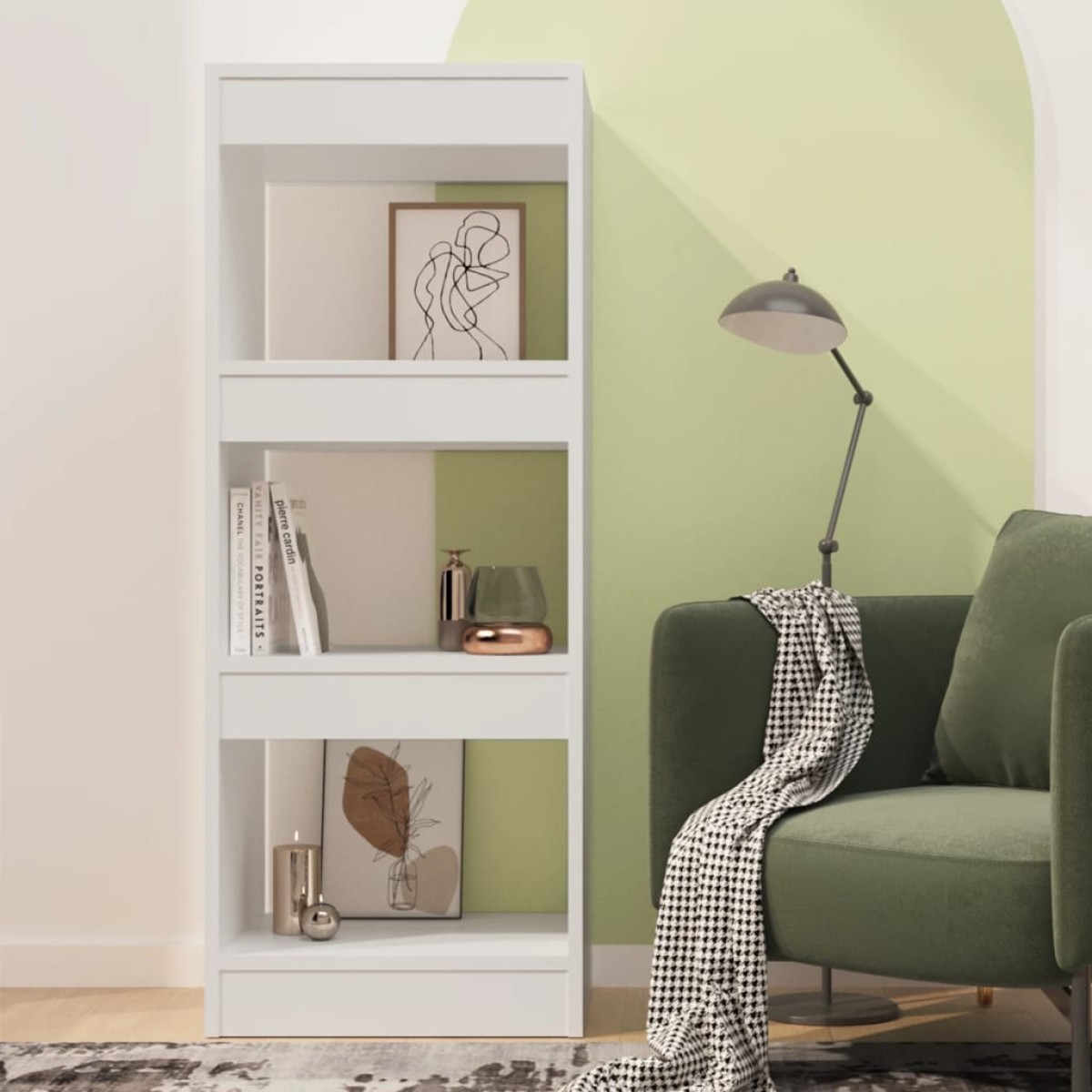 vidaXL Βιβλιοθήκη/Διαχωριστικό Χώρου Λευκό 40x30x103 εκ. Μοριοσανίδα