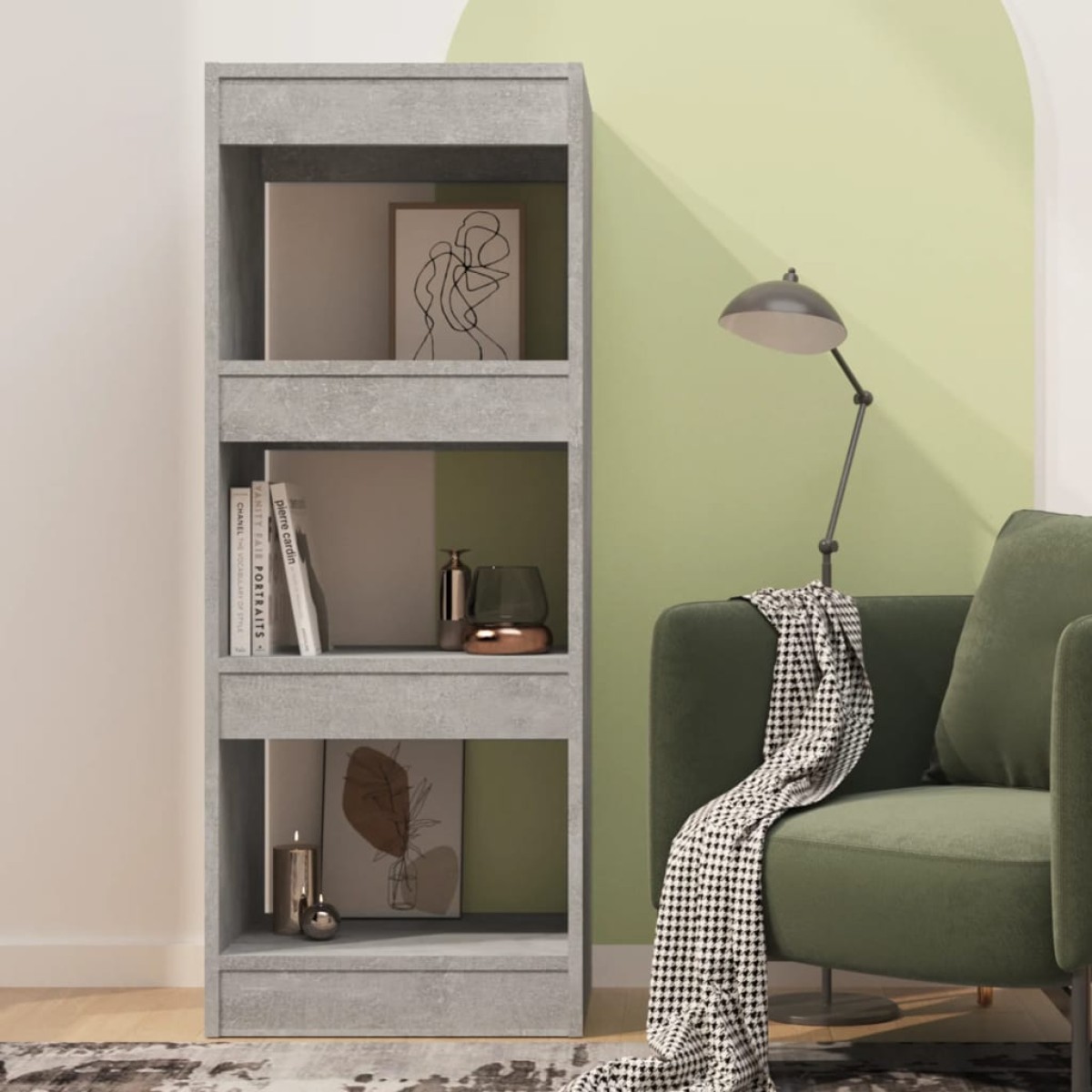 vidaXL Βιβλιοθήκη/Διαχωρισ. Χώρου Γκρι Σκυρ. 40x30x103 εκ. Μοριοσανίδα