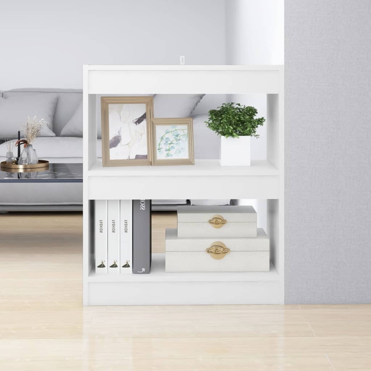 vidaXL Βιβλιοθήκη/Διαχωριστικό Χώρου Λευκό 60x30x72 εκ. Μοριοσανίδα