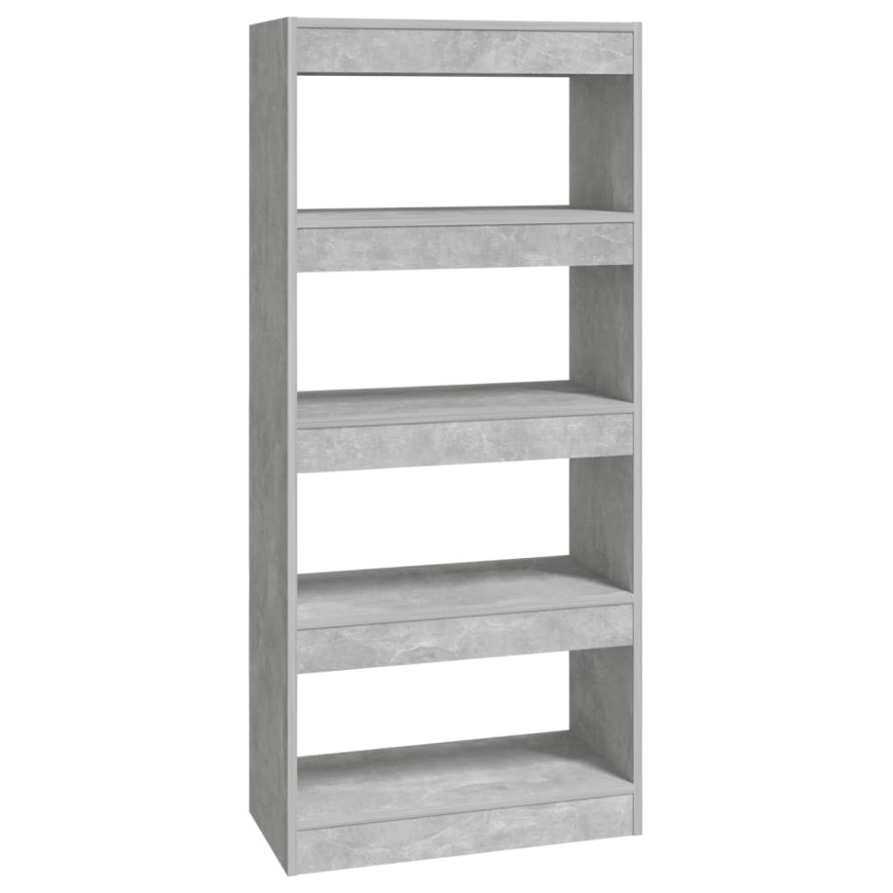vidaXL Βιβλιοθήκη/Διαχωρ. Χώρου Γκρι Σκ. 60x30x135 εκ Επεξεργ. Ξύλο