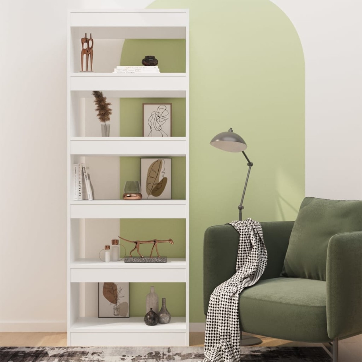 vidaXL Βιβλιοθήκη/Διαχωριστικό Χώρου Λευκό 60x30x166 εκ. Μοριοσανίδα