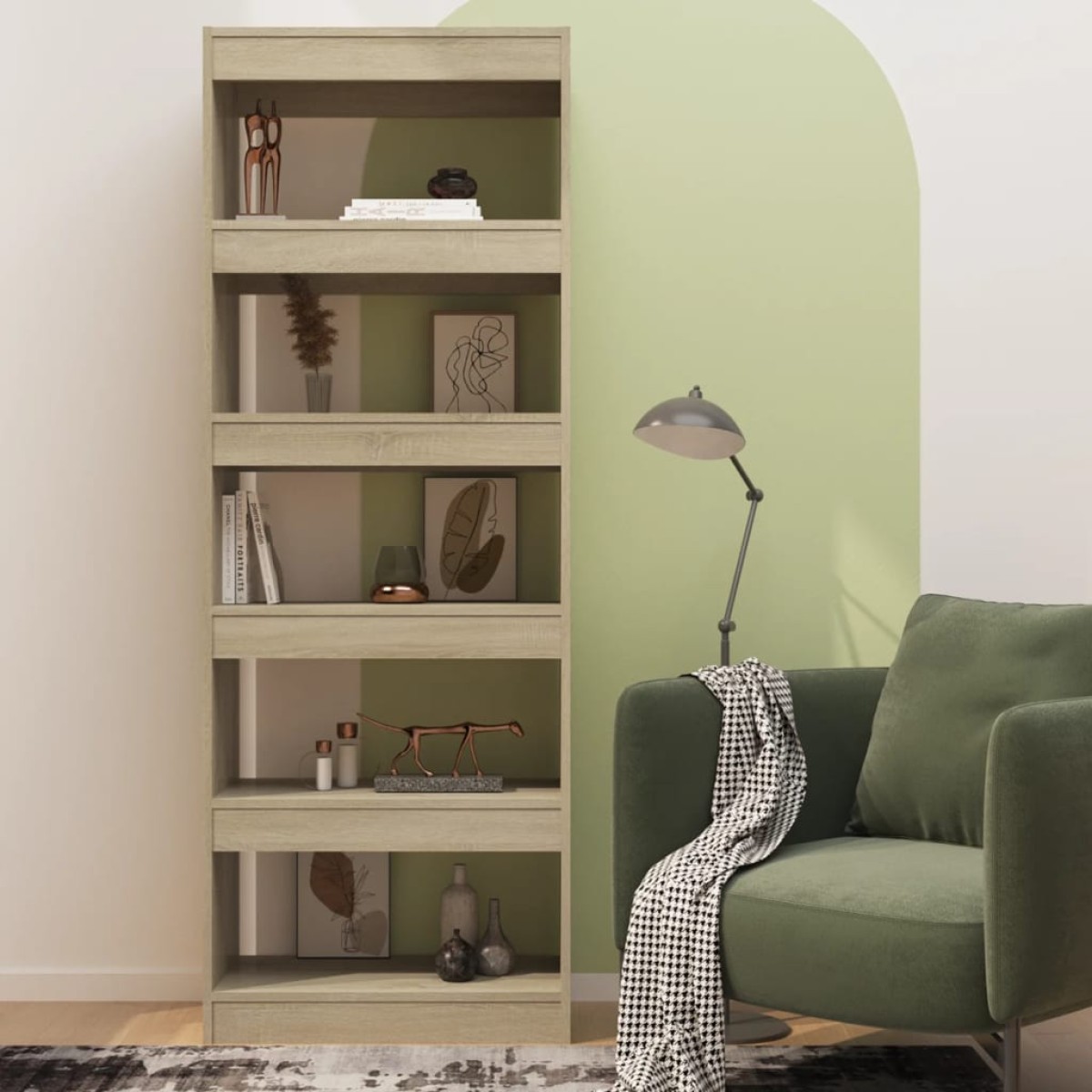 vidaXL Βιβλιοθήκη/Διαχωρ. Χώρου Sonoma Δρυς 60x30x166 εκ. Μοριοσανίδα