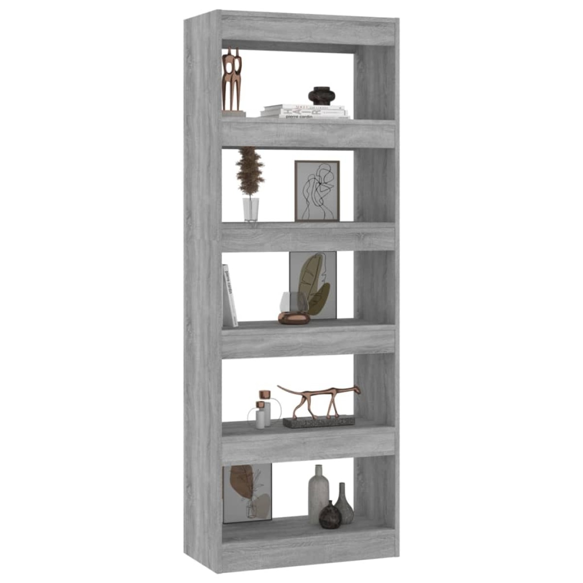 vidaXL Βιβλιοθήκη/Διαχωρισ. Χώρου Γκρι Σκυρ. 60x30x166 εκ. Μοριοσανίδα