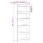 vidaXL Βιβλιοθήκη/Διαχωρισ. Χώρου Γκρι Σκυρ. 60x30x166 εκ. Μοριοσανίδα