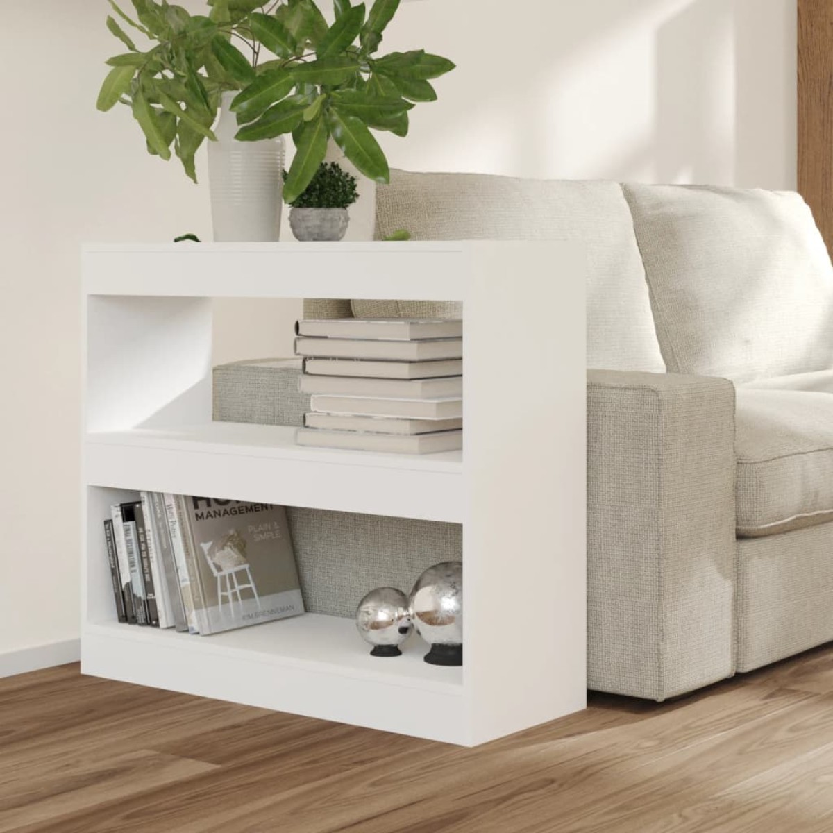 vidaXL Βιβλιοθήκη/Διαχωριστικό Χώρου Λευκό 80x30x72 εκ. Μοριοσανίδα