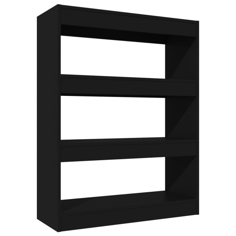 vidaXL Βιβλιοθήκη/Διαχωρ. Χώρου Μαύρο 80x30x103 εκ. Επεξεργασμένο Ξύλο