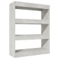 vidaXL Βιβλιοθήκη/Διαχωρ. Χώρου Γκρι Σκυρ. 80x30x103 εκ. Επεξεργ. Ξύλο