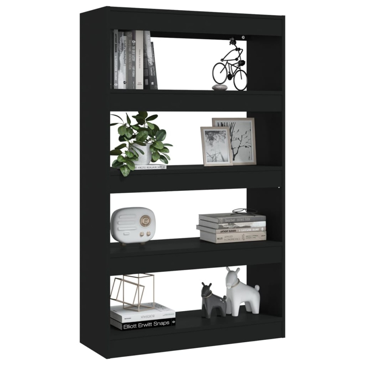 vidaXL Βιβλιοθήκη/Διαχωριστικό Χώρου Μαύρο 80x30x135 εκ. Μοριοσανίδα