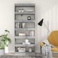 vidaXL Βιβλιοθήκη/Διαχωρισ. Χώρου Γκρι Σκυρ. 80x30x198 εκ. Μοριοσανίδα