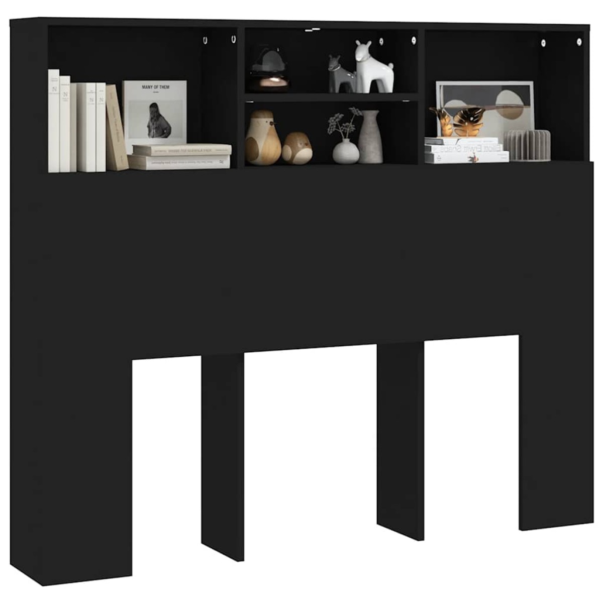 vidaXL Κεφαλάρι Με Αποθηκευτικό Χώρο Μαύρο 120 x 19 x 103,5 εκ.