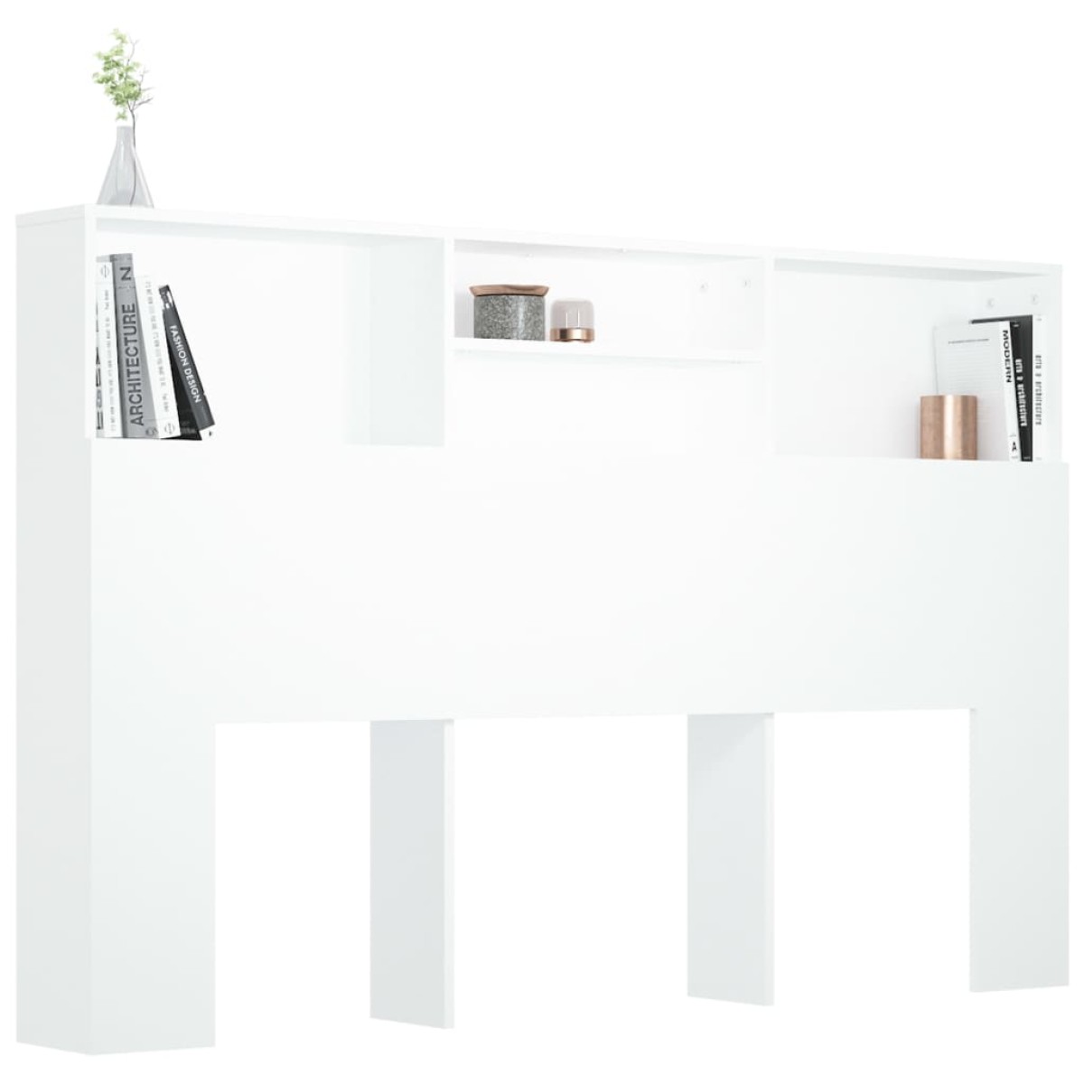vidaXL Κεφαλάρι Με Αποθηκευτικό Χώρο Λευκό 160 x 19 x 103,5 εκ.
