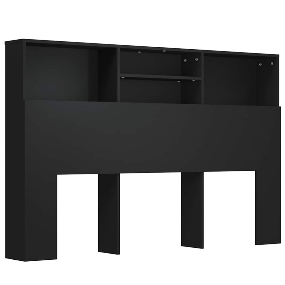 vidaXL Κεφαλάρι Με Αποθηκευτικό Χώρο Μαύρο 160 x 19 x 103,5 εκ.