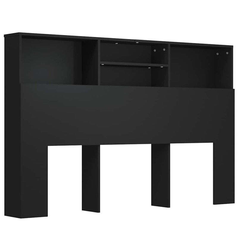 vidaXL Κεφαλάρι Με Αποθηκευτικό Χώρο Μαύρο 160 x 19 x 103,5 εκ.