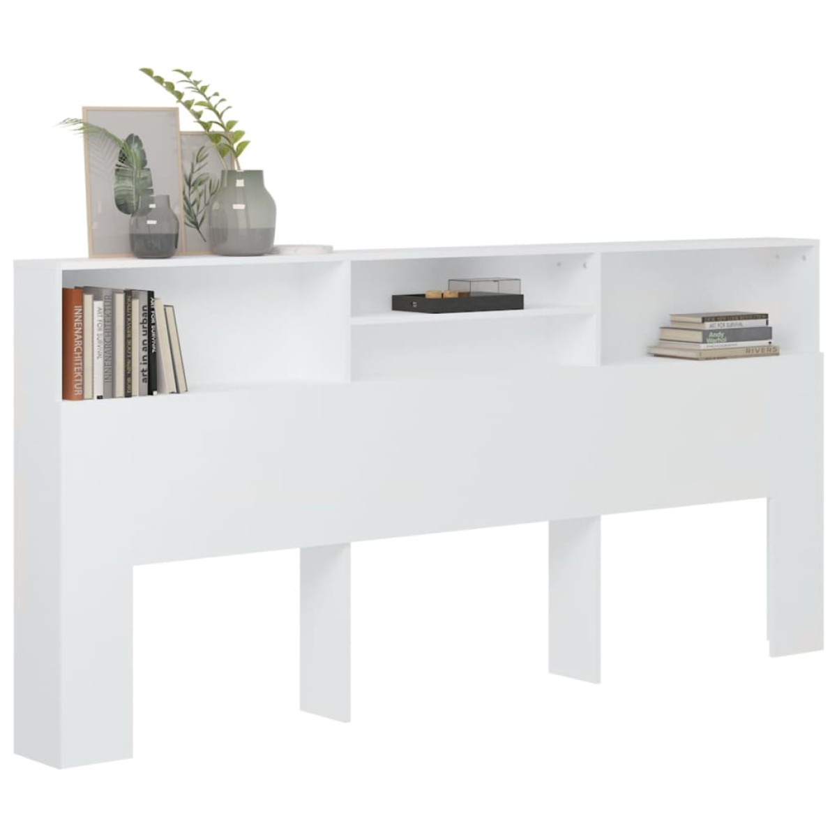 vidaXL Κεφαλάρι Με Αποθηκευτικό Χώρο Λευκό 220 x 19 x 103,5 εκ.
