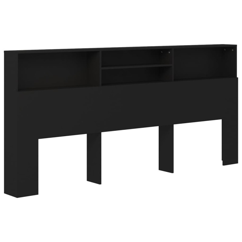 vidaXL Κεφαλάρι Με Αποθηκευτικό Χώρο Μαύρο 220 x 19 x 103,5 εκ.