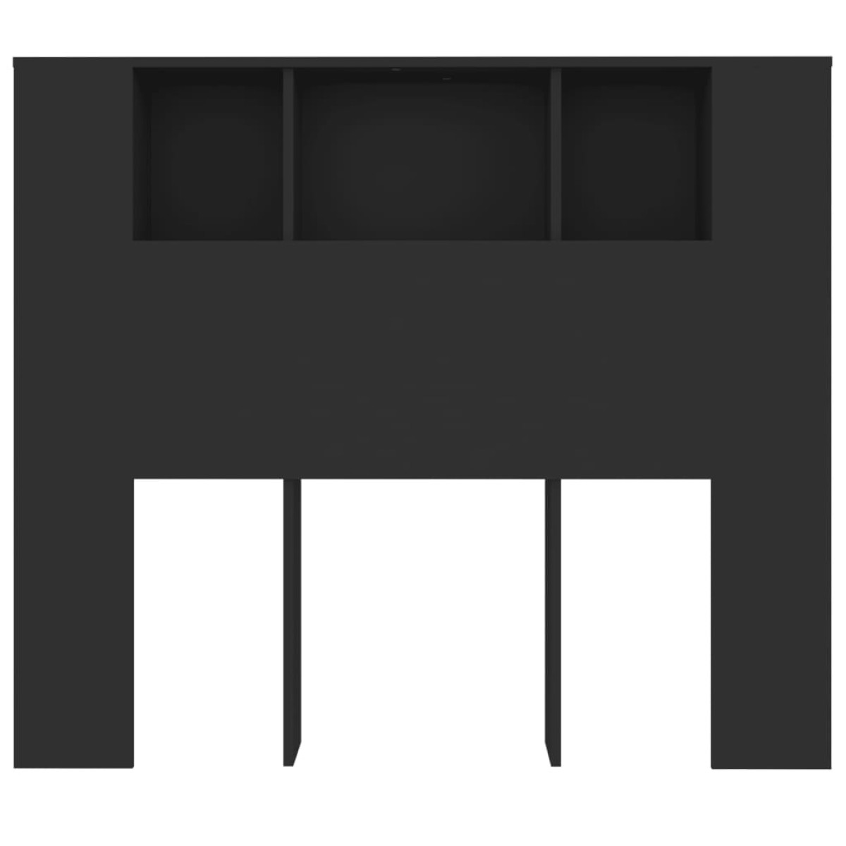 vidaXL Κεφαλάρι Με Αποθηκευτικό Χώρο Μαύρο 120x18,5x104,5 εκ.