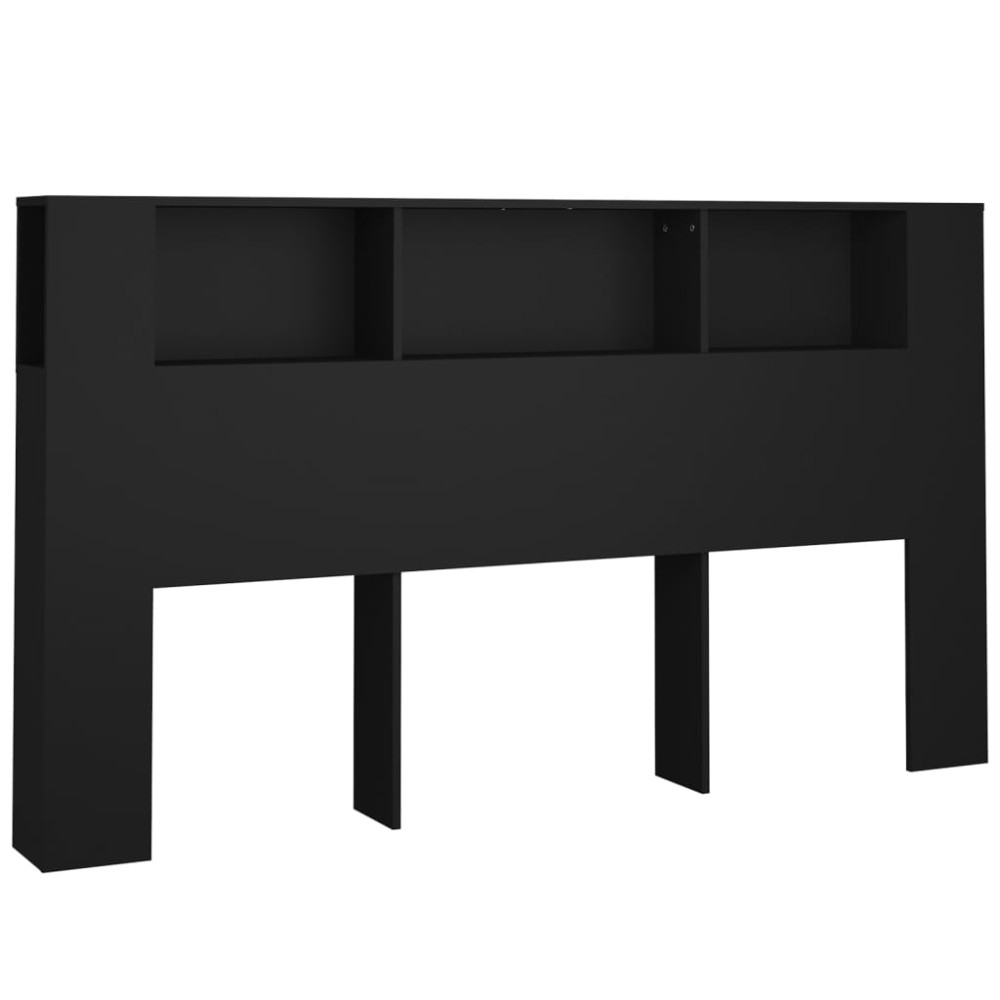 vidaXL Κεφαλάρι Με Αποθηκευτικό Χώρο Μαύρο 180 x 18,5 x 104,5 εκ.