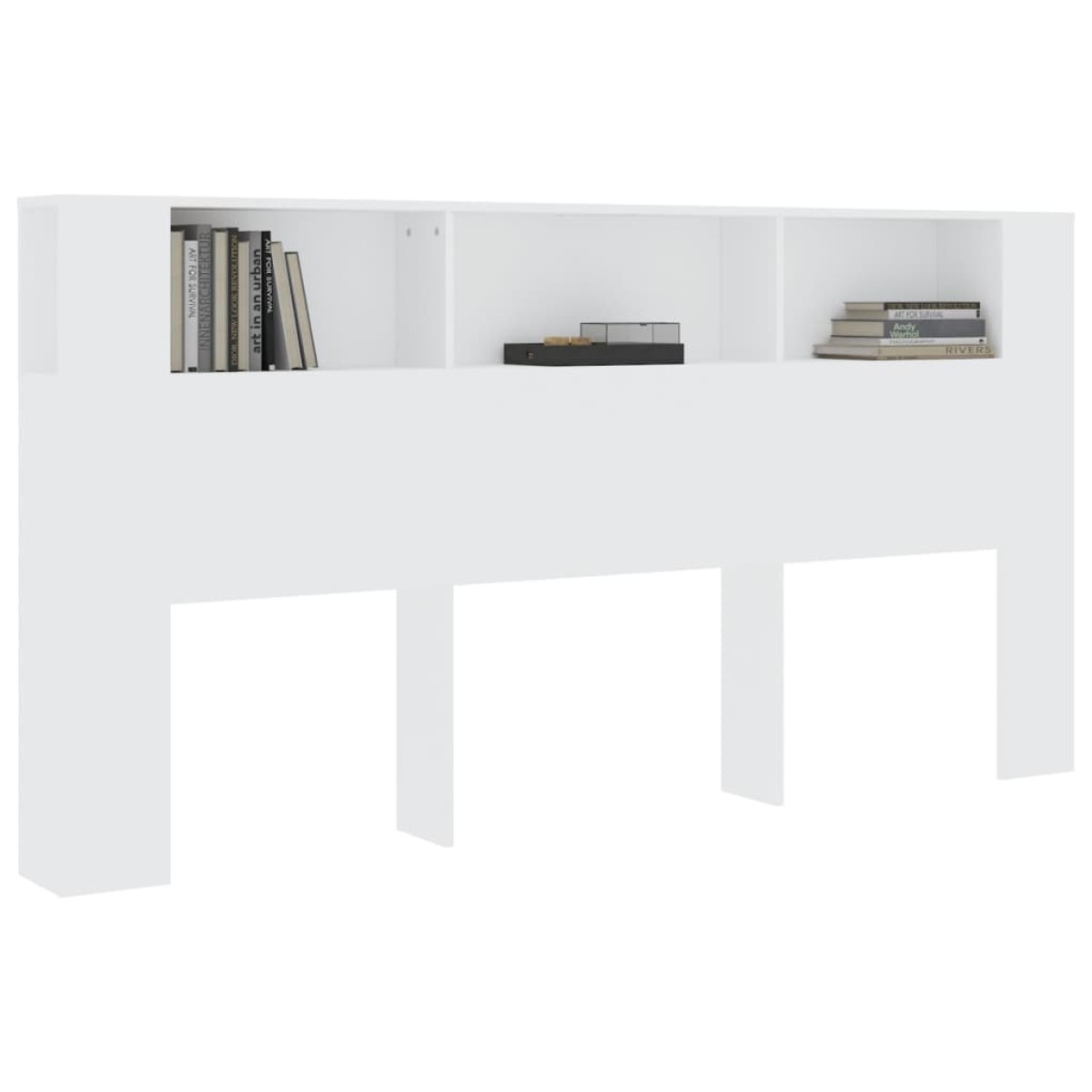 vidaXL Κεφαλάρι Με Αποθηκευτικό Χώρο Λευκό 200x18,5x104,5 εκ.