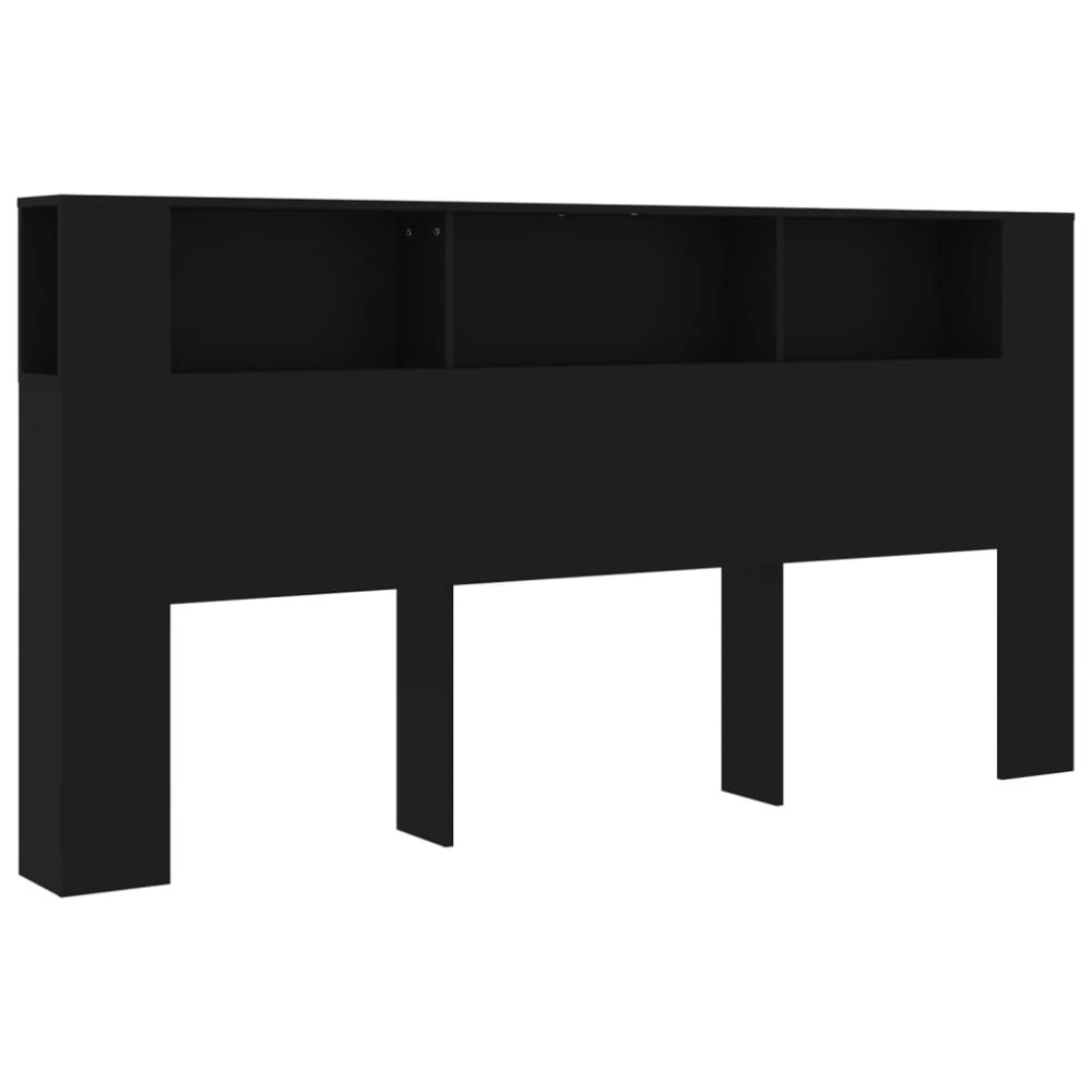 vidaXL Κεφαλάρι Με Αποθηκευτικό Χώρο Μαύρο 200x18,5x104,5 εκ.