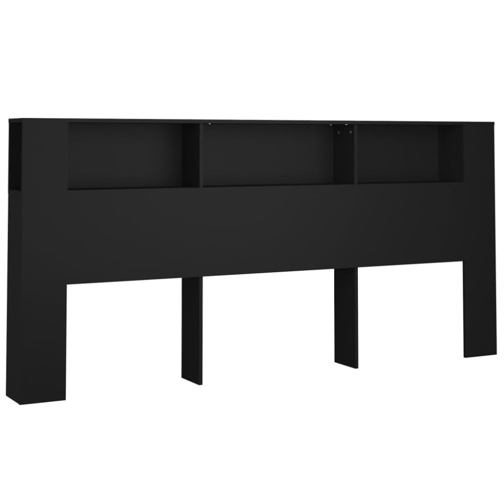 vidaXL Κεφαλάρι Με Αποθηκευτικό Χώρο Μαύρο 220x18,5x104,5 εκ.