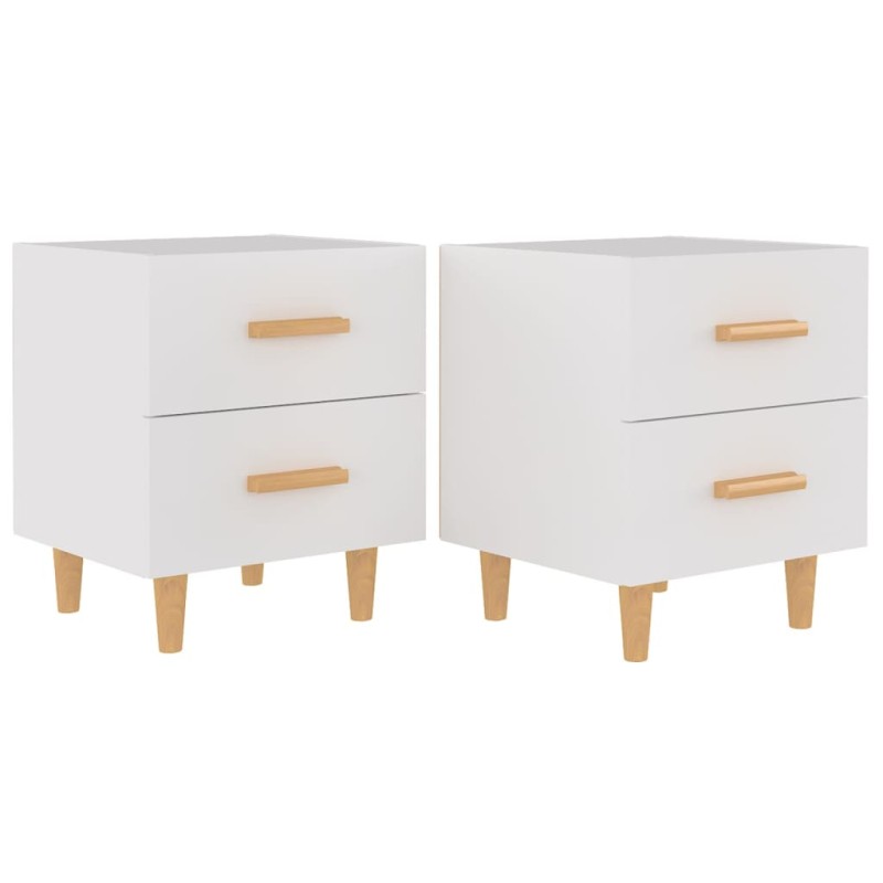 vidaXL Κομοδίνα 2 τεμ. Λευκά 40 x 35 x 47,5 εκ.