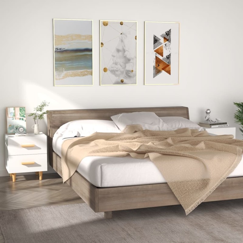 vidaXL Κομοδίνα 2 τεμ. Λευκά 40 x 35 x 47,5 εκ.