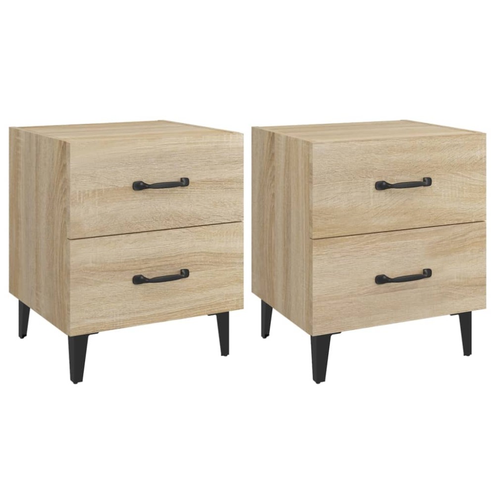 vidaXL Κομοδίνα 2 τεμ. Sonoma Δρυς 40 x 35 x 47,5 εκ.