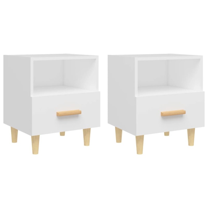 vidaXL Κομοδίνα 2 τεμ. Λευκά 40 x 35 x 47 εκ.