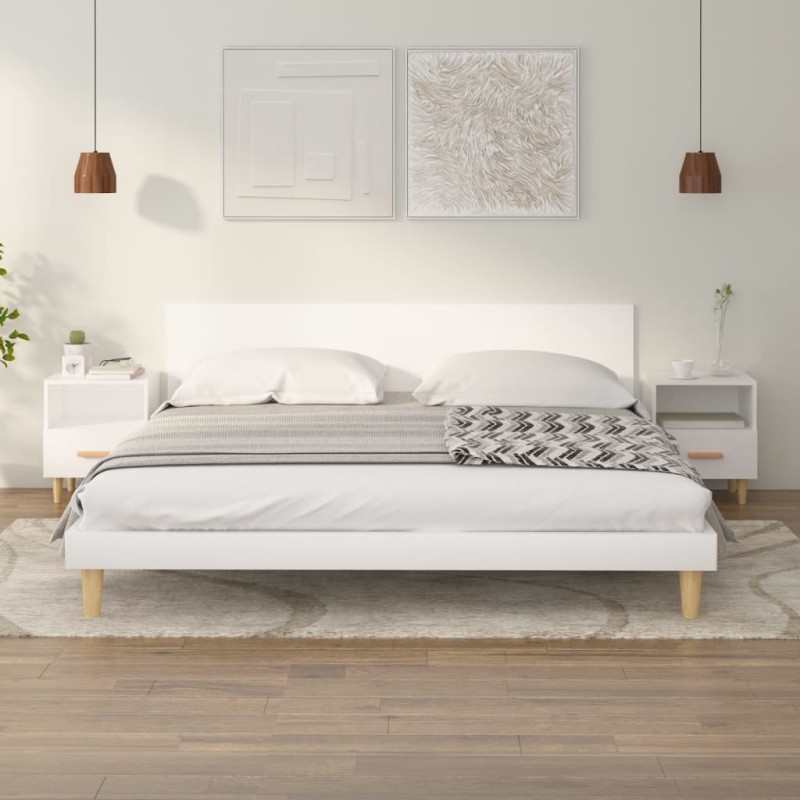 vidaXL Κομοδίνα 2 τεμ. Λευκά 40 x 35 x 47 εκ.